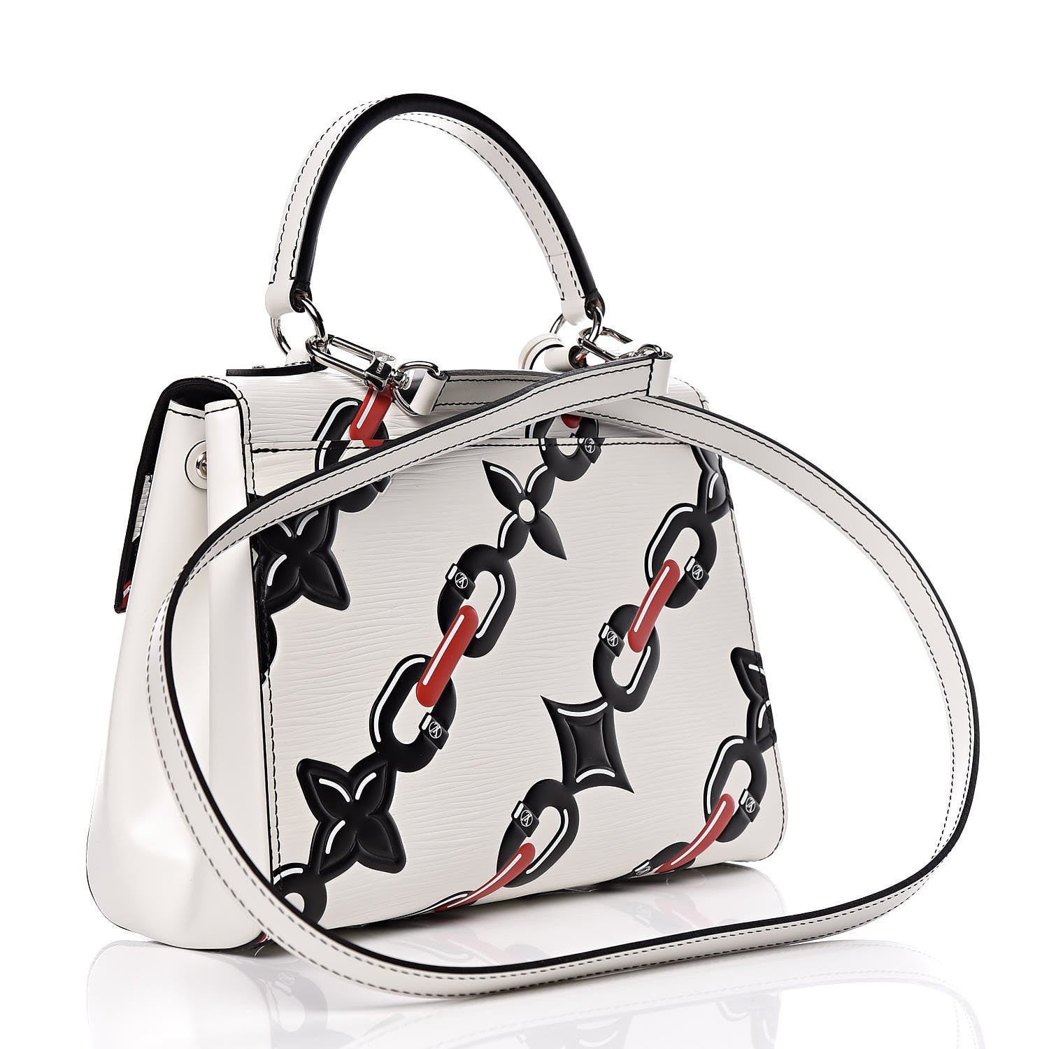Louis Vuitton Epi Chain Flower Print Cluny BB White 3 of 10