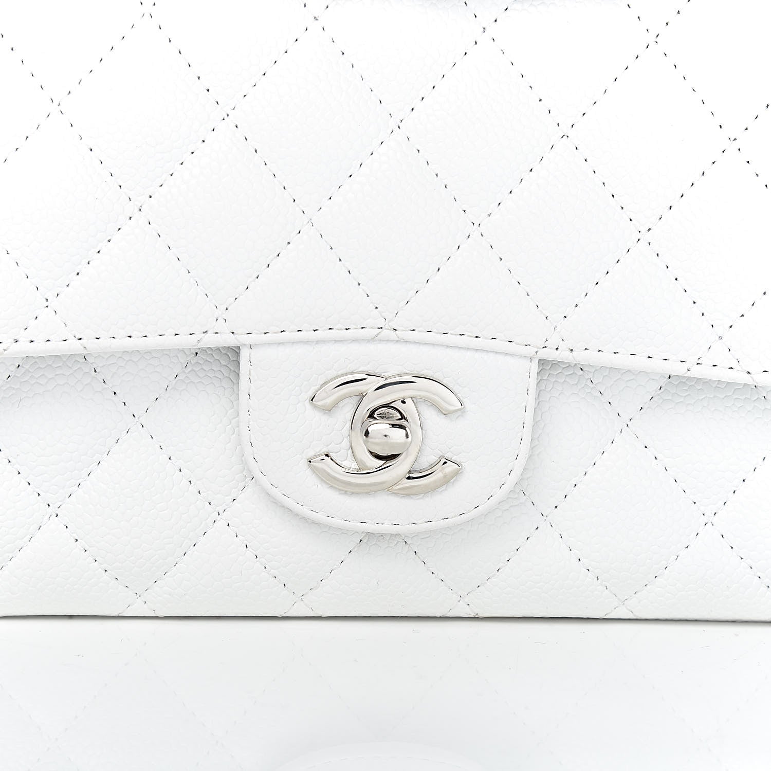 Chanel Caviar Quilted Medium Double Flap White 10 of 10