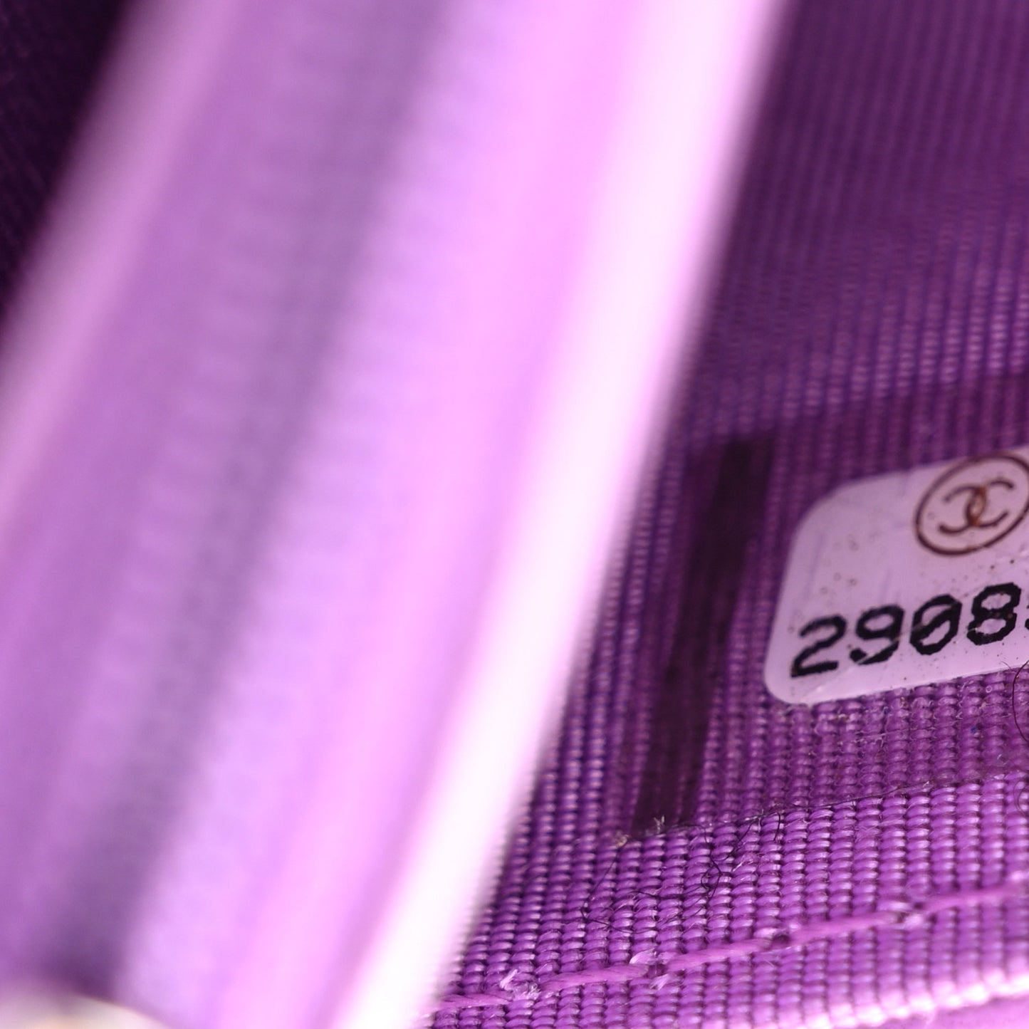 Lambskin Quilted Wallet On Chain WOC Purple