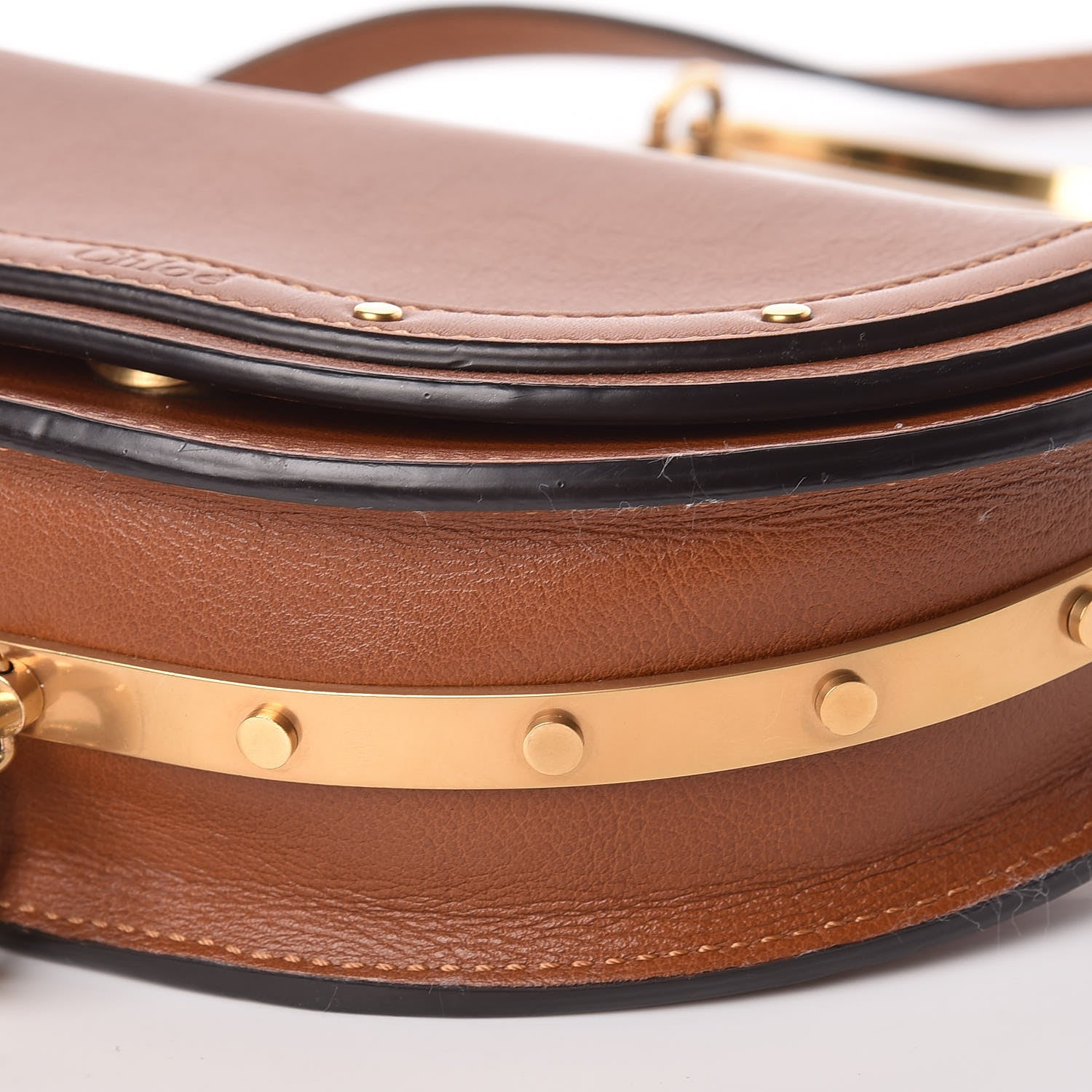 Chloe Calfskin Small Nile Bracelet Minaudiere Bag Caramel 11 of 11