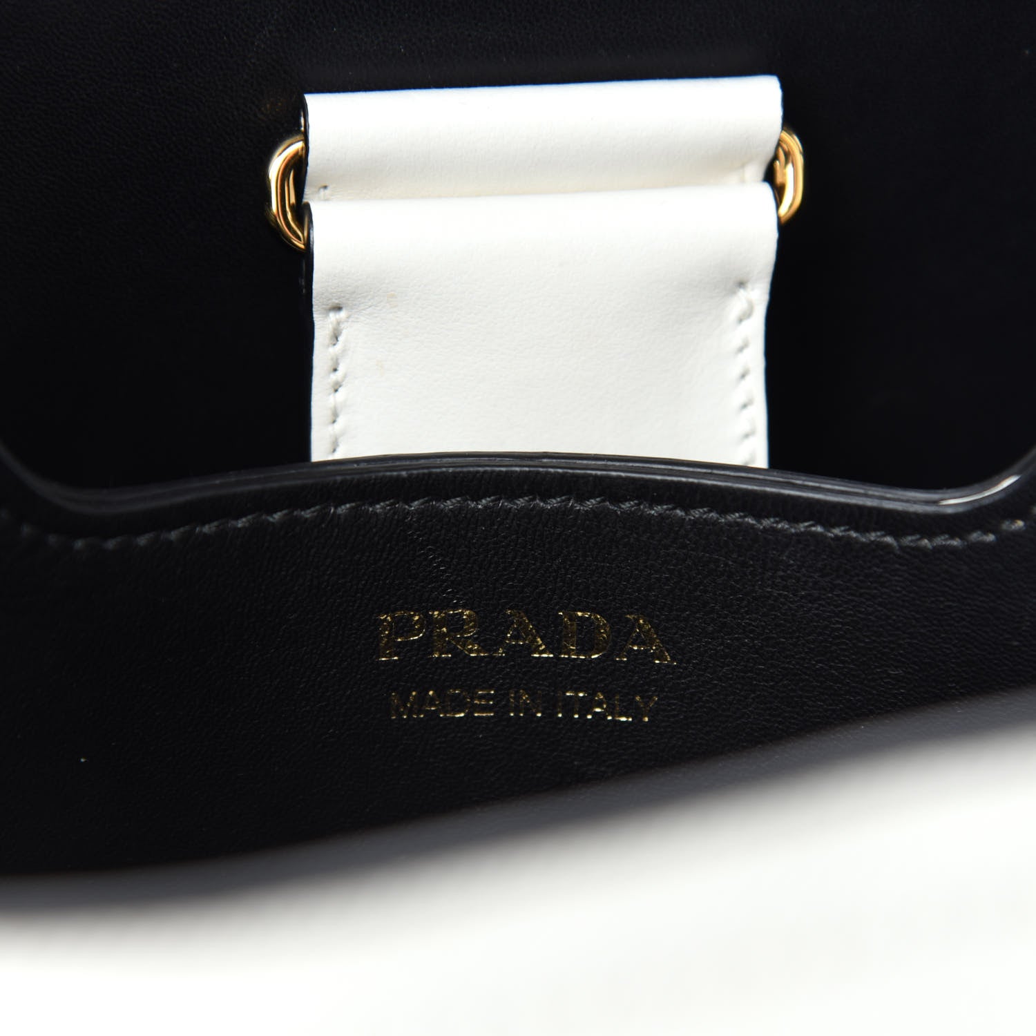 Prada Saffiano Cuir Medium Panier Bucket Bag Bianco Black 8 of 9