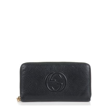 Gucci Calfskin Soho Zip Around Wallet Black 1 of 7