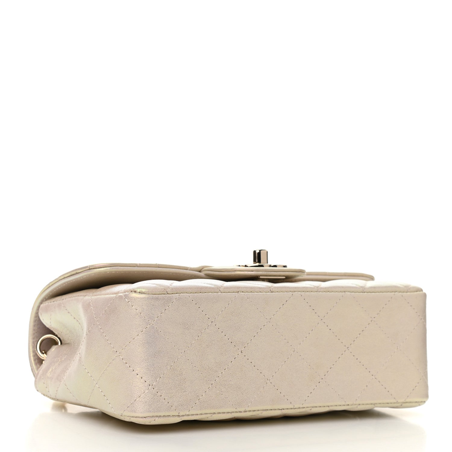Chanel Iridescent Lambskin Quilted Mini Rectangular Flap Ivory 4 of 13