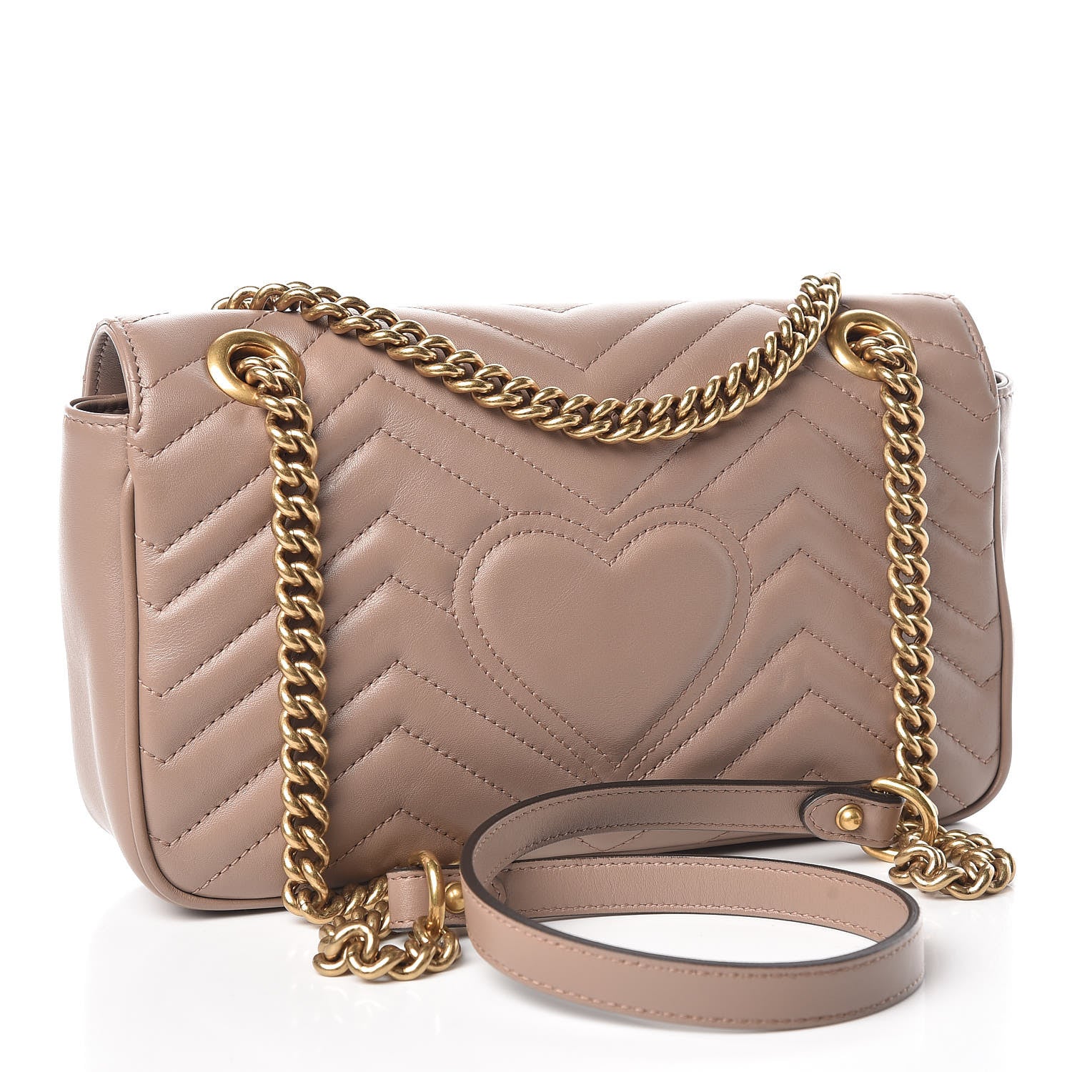 Gucci Calfskin Matelasse Small GG Marmont Shoulder Bag Porcelain Rose 3 of 9