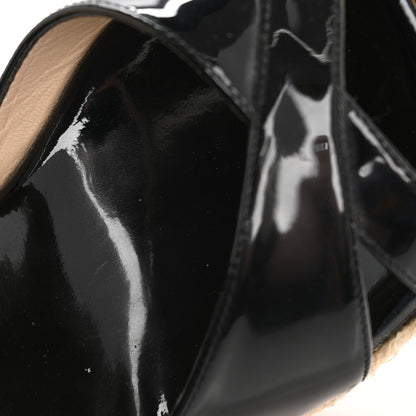 Jimmy Choo Patent Aimee Espadrille Wedge Sandals 36.5 Black 9 of 10