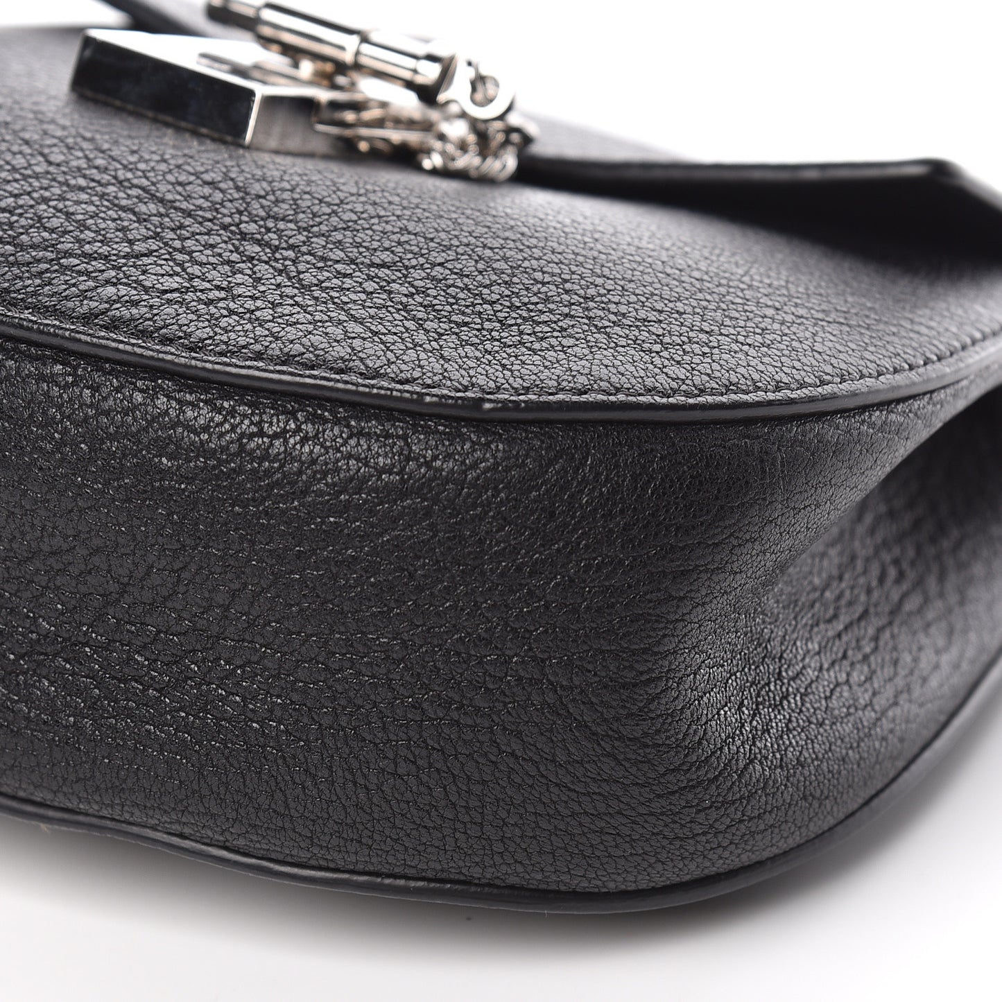 Grained Lambskin Mini Drew Shoulder Bag Black