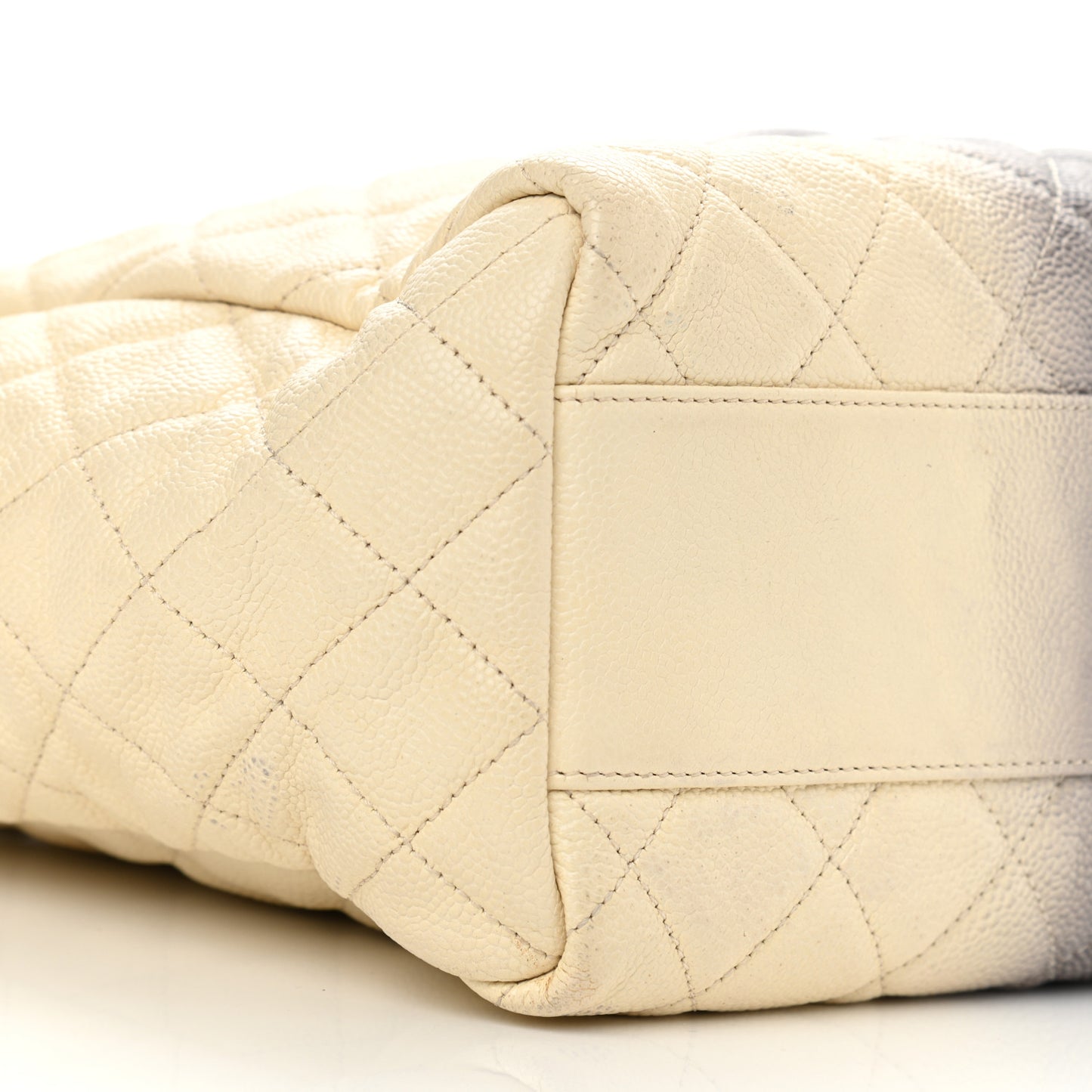 Caviar Ombre Large Shopping Tote White