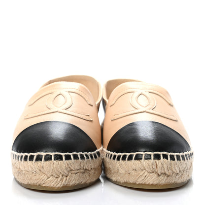 Chanel Lambskin CC Espadrilles 37 Beige Black 2 of 7