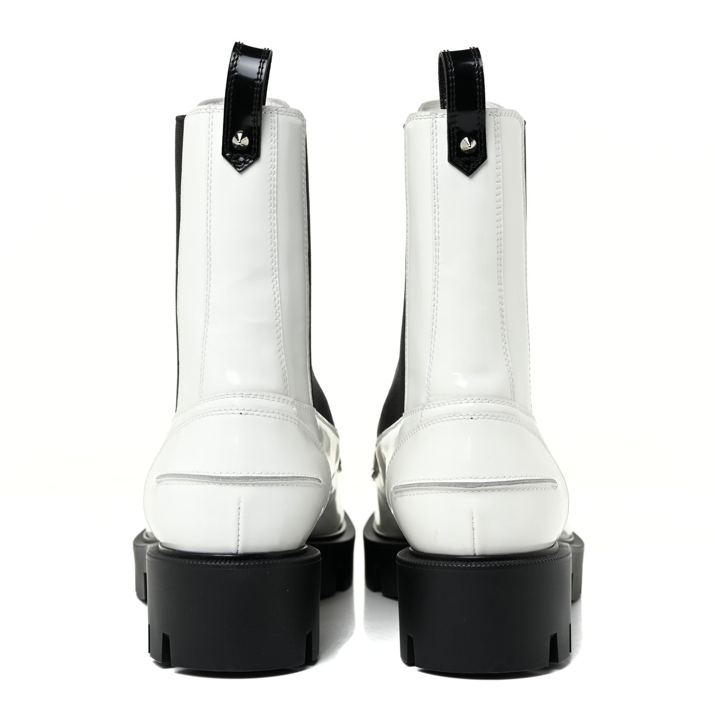 Calfskin Abrasivato Montezumo Lug Chelsea Boots 37.5 White Black