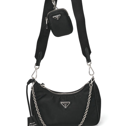 Prada Nylon Re-Edition 2005 Shoulder Bag Black 9 of 14