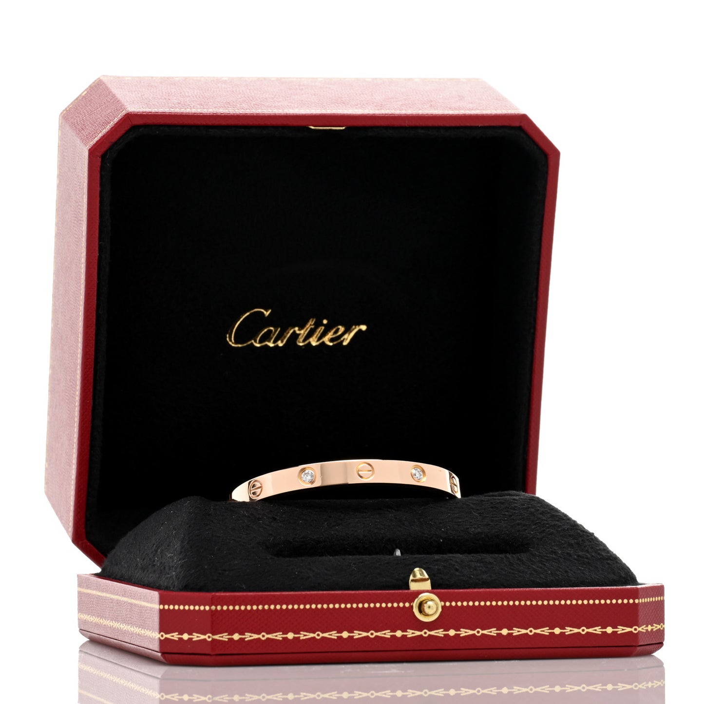 18K Pink Gold 4 Diamond LOVE Bracelet 16
