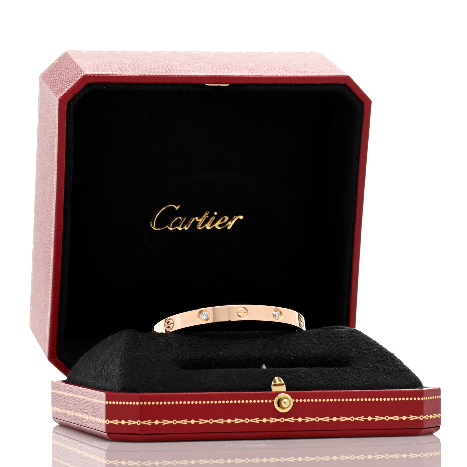 Cartier 18K Pink Gold 4 Diamond LOVE Bracelet 16 4 of 4