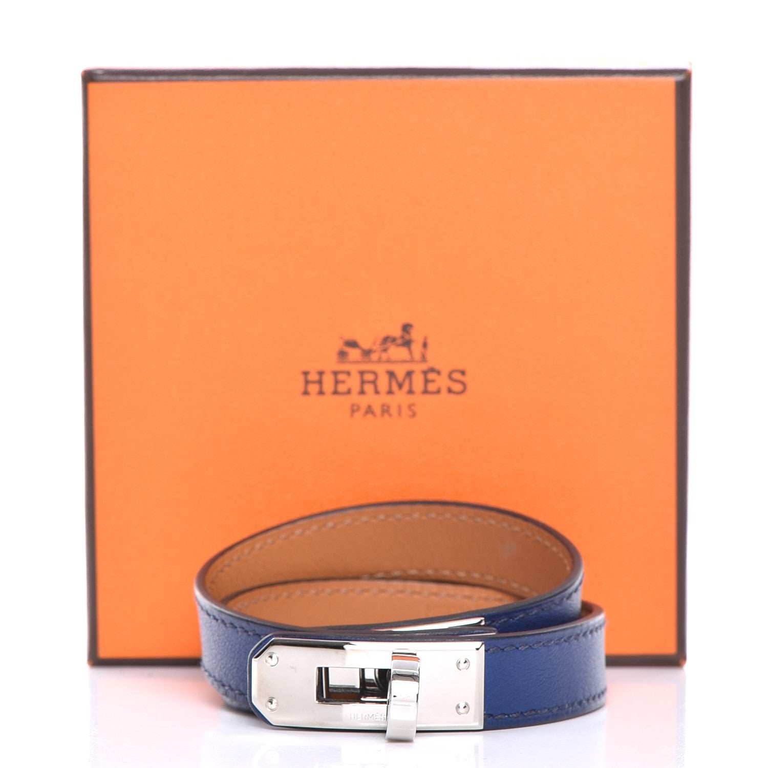 Hermes Swift Kelly Double Tour Bracelet S Bleu Saphir 7 of 7