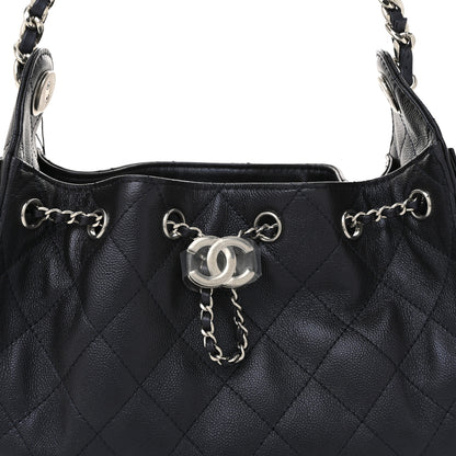 Chanel Metallic Caviar Quilted Mini Chanel 25 Handbag Dark Blue 8 of 11