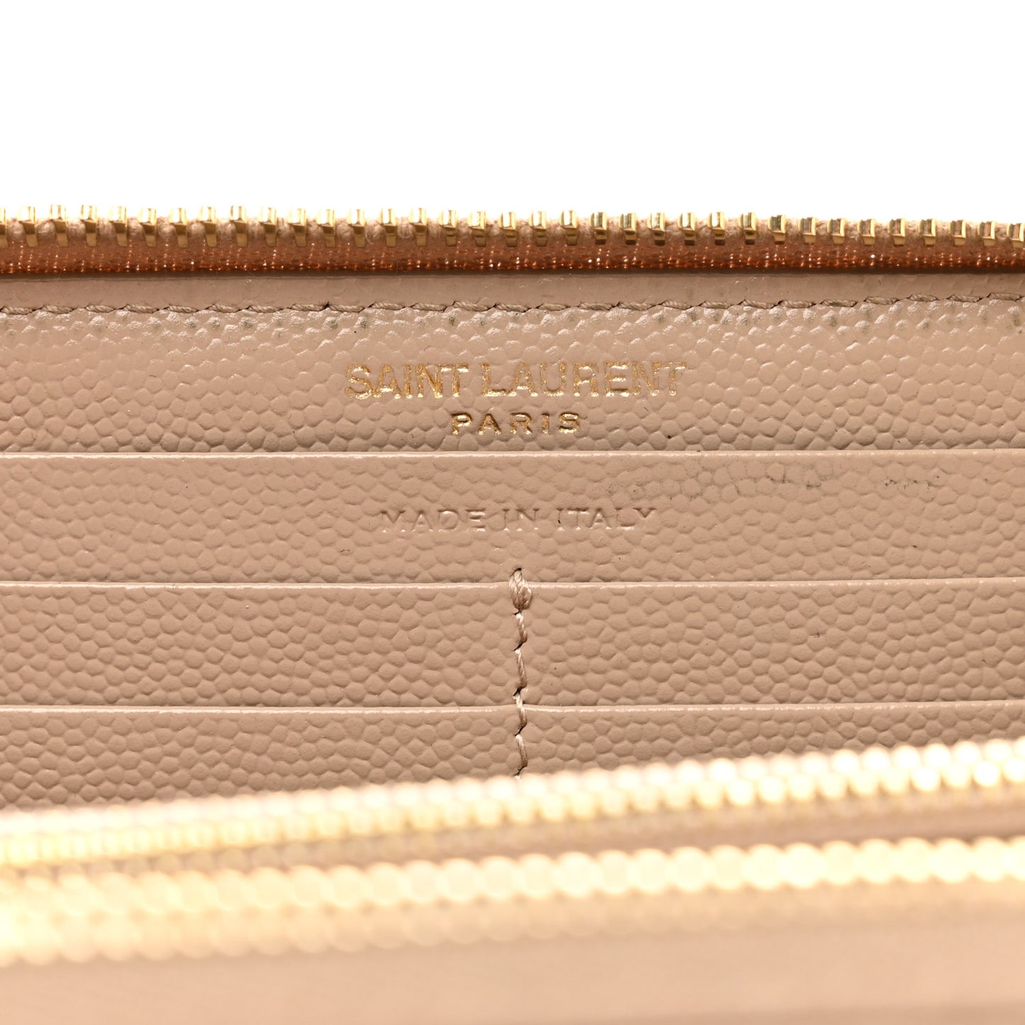 Grain De Poudre Matelasse Chevron Monogram Zip Around Wallet Dark Beige
