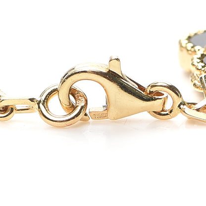Van Cleef & Arpels 18K Yellow Gold Black Onyx 5 Motifs Vintage Alhambra Bracelet 4 of 6