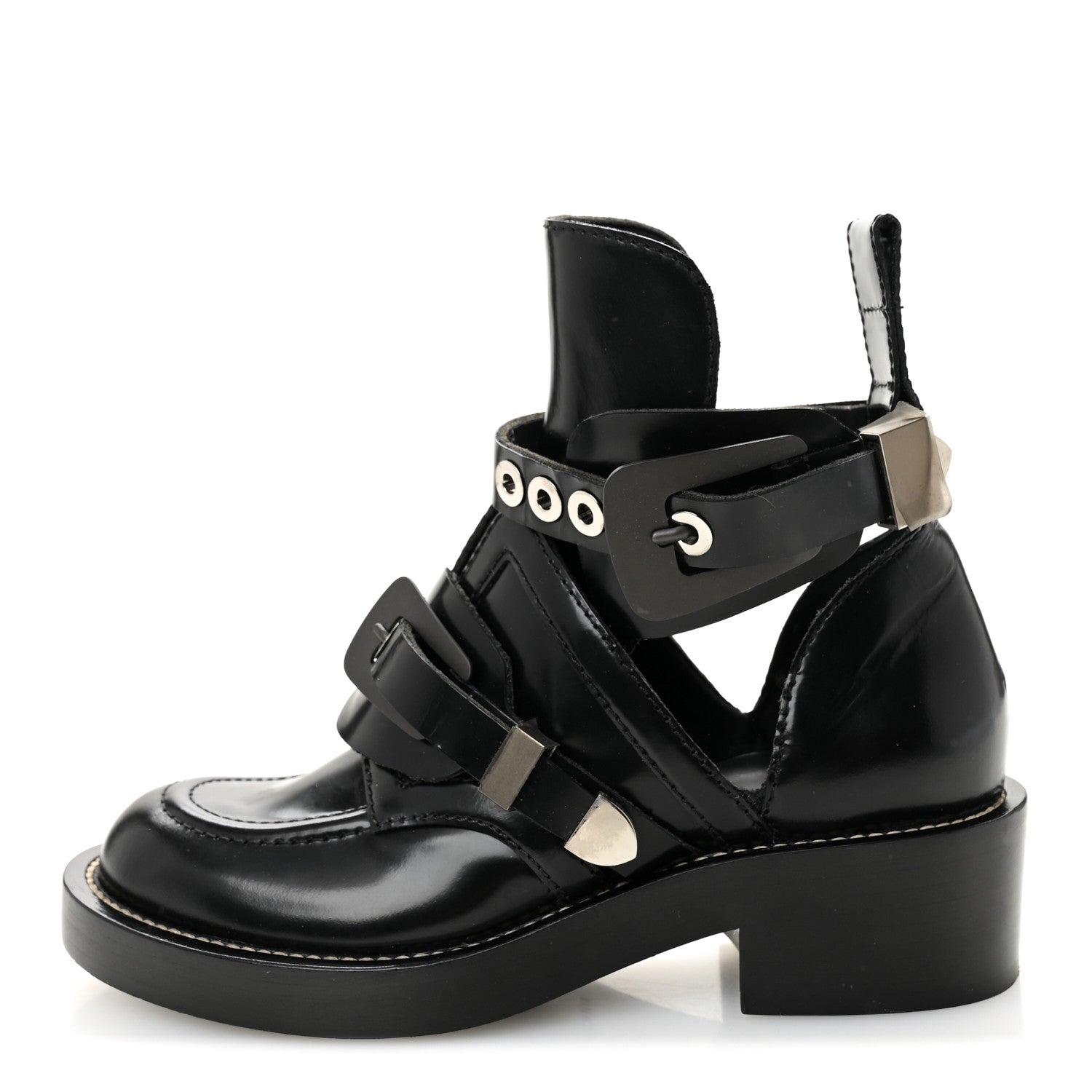 Balenciaga Brushed Calfskin Ceinture Ankle Boots 36.5 Black 1 of 9