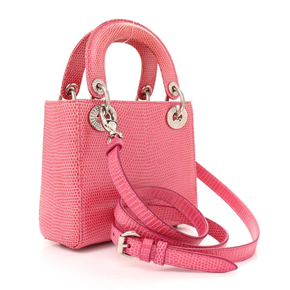 Christian Dior Lizard Swarovski Crystal Mini Lady Dior Pink 3 of 13