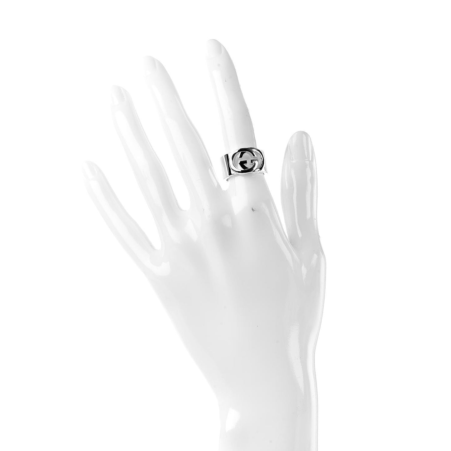 Sterling Silver 10mm Interlocking G Band Ring 52 6