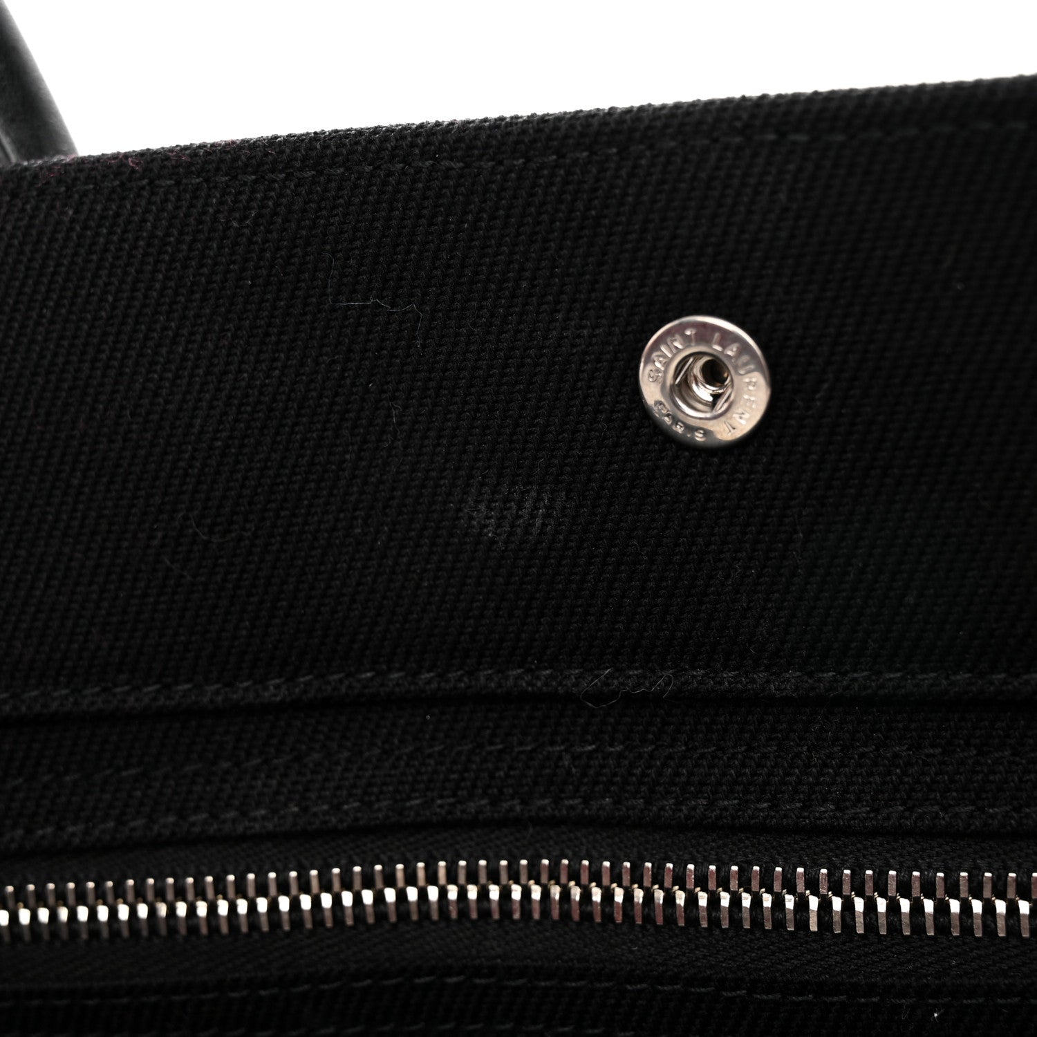 Saint Laurent Linen Calfskin Rive Gauche Tote Black 10 of 15