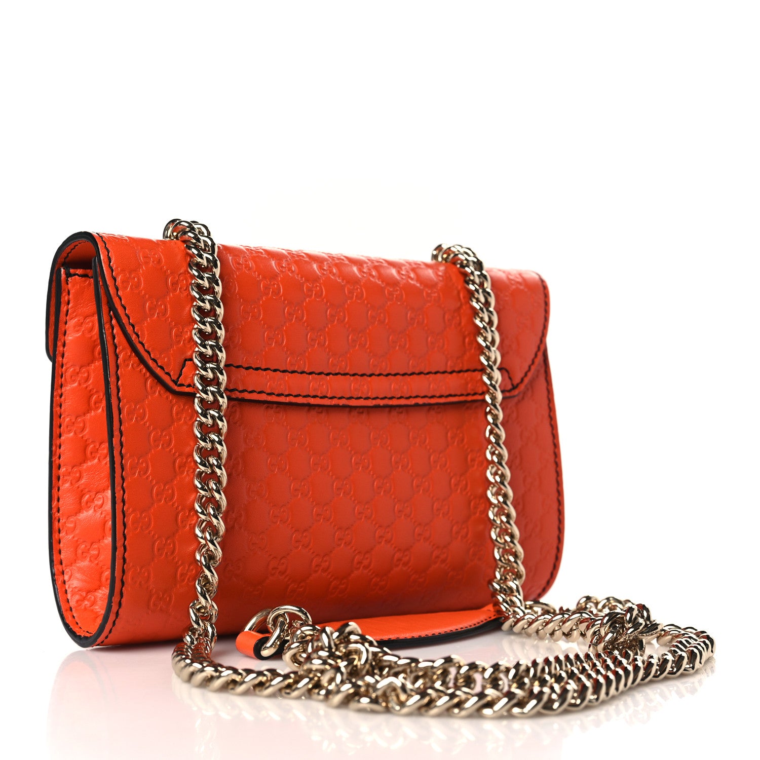 Gucci Soft Microguccissima Mini Emily Chain Shoulder Bag Sun Orange 3 of 9