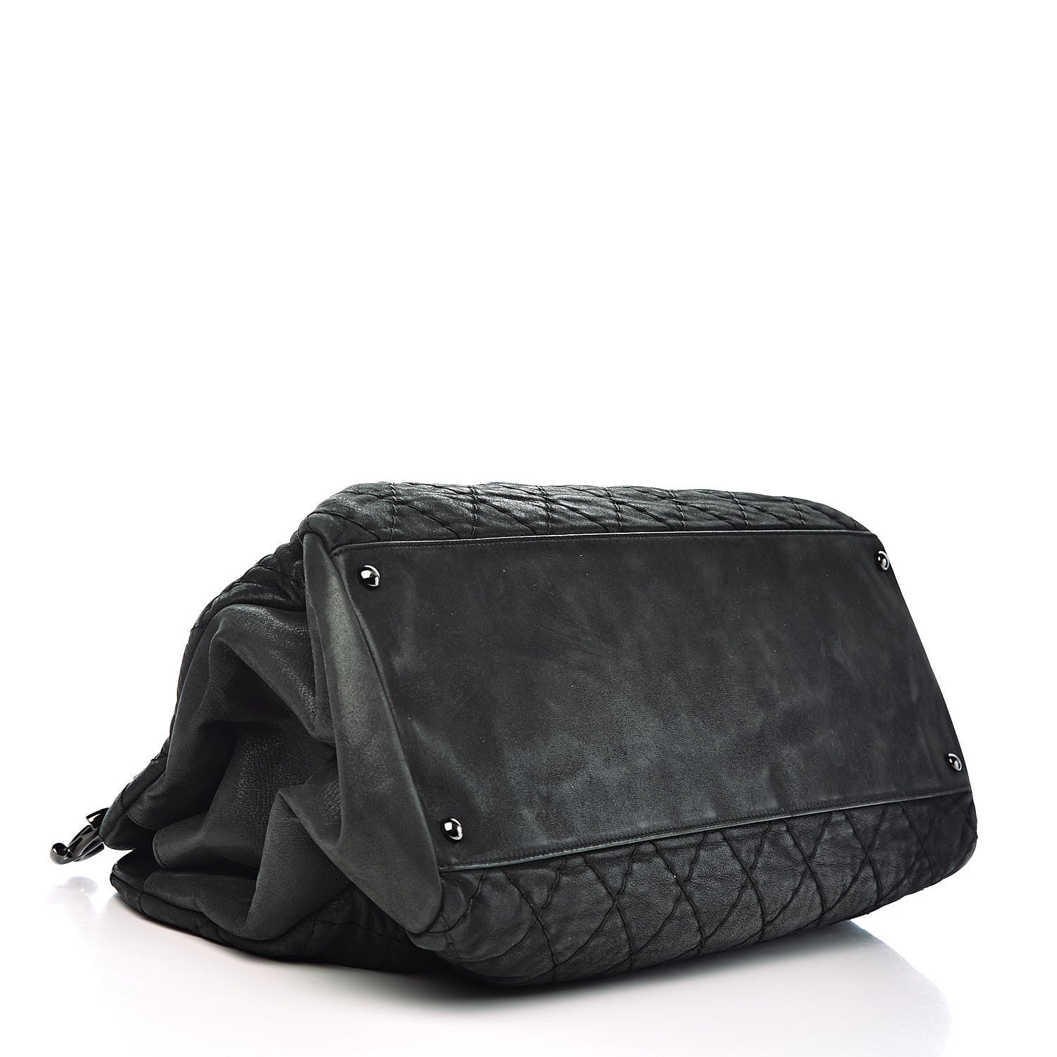 Chanel Iridescent Calfskin Extra Large Just Mademoiselle Bowling Bag Black 4 of 15