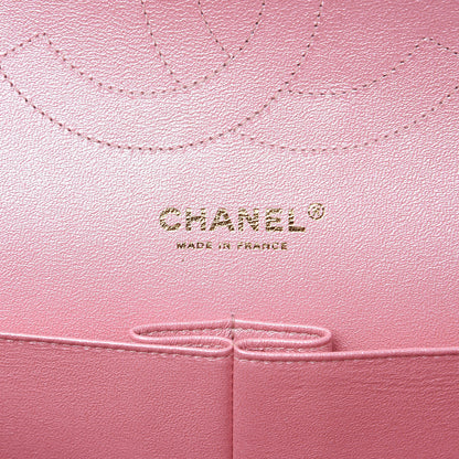 Chanel Iridescent Caviar Quilted Jumbo Double Flap Rose Pink 6 of 10