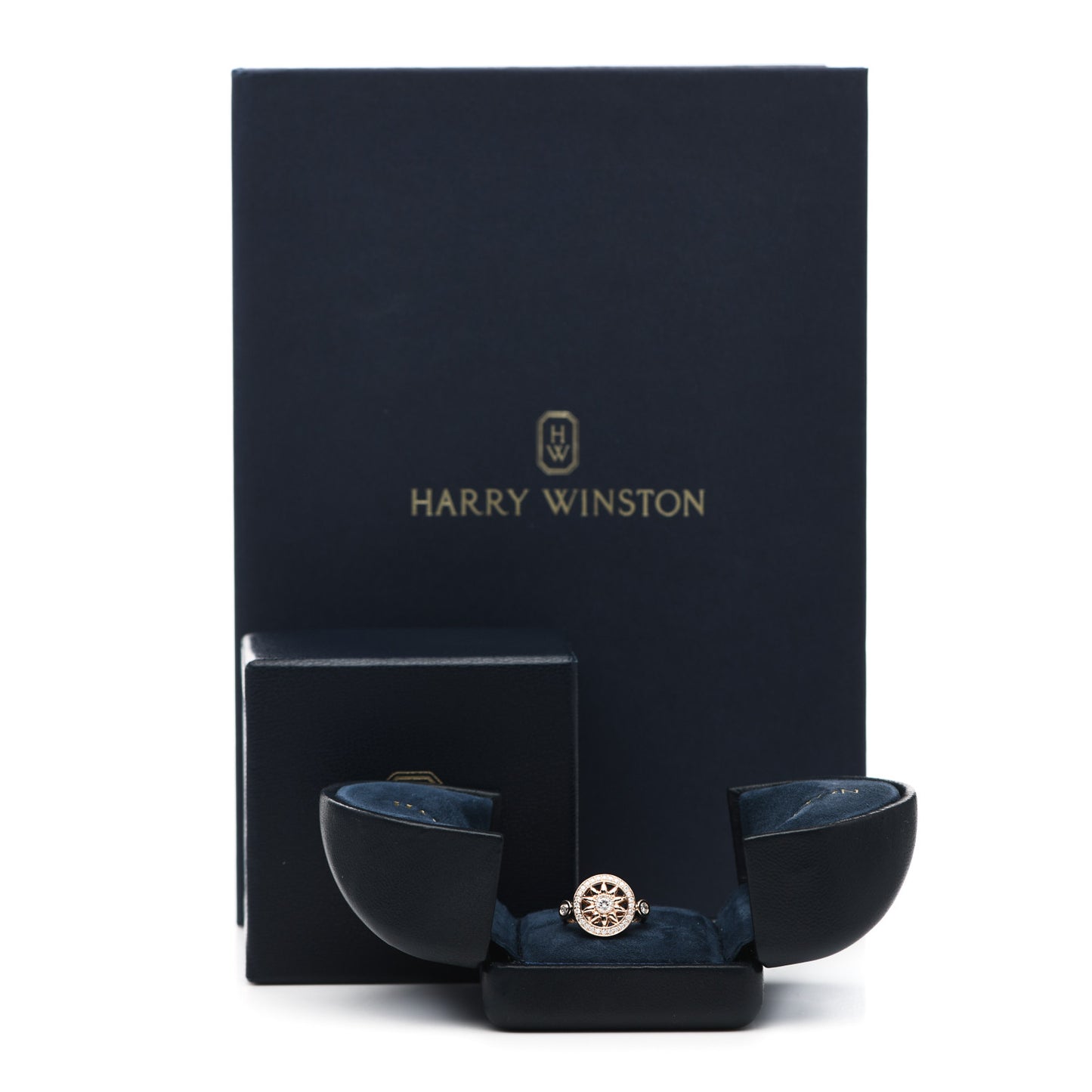 18K Rose Gold Diamond Winston Gates Ring 48 4.5