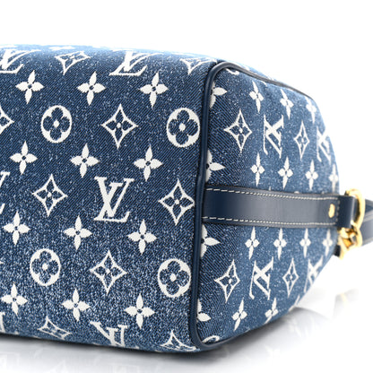 Louis Vuitton Monogram Jacquard Denim Speedy Bandouliere 25 Bleu 10 of 10