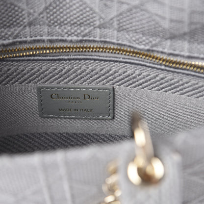 Christian Dior Canvas Embroidered Cannage Medium Lady D-Lite Gray 7 of 7