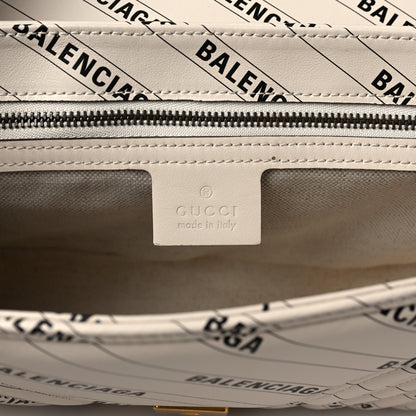 Gucci X BALENCIAGA Calfskin Matelasse Logo Print Small GG Marmont Shoulder Bag White 6 of 11