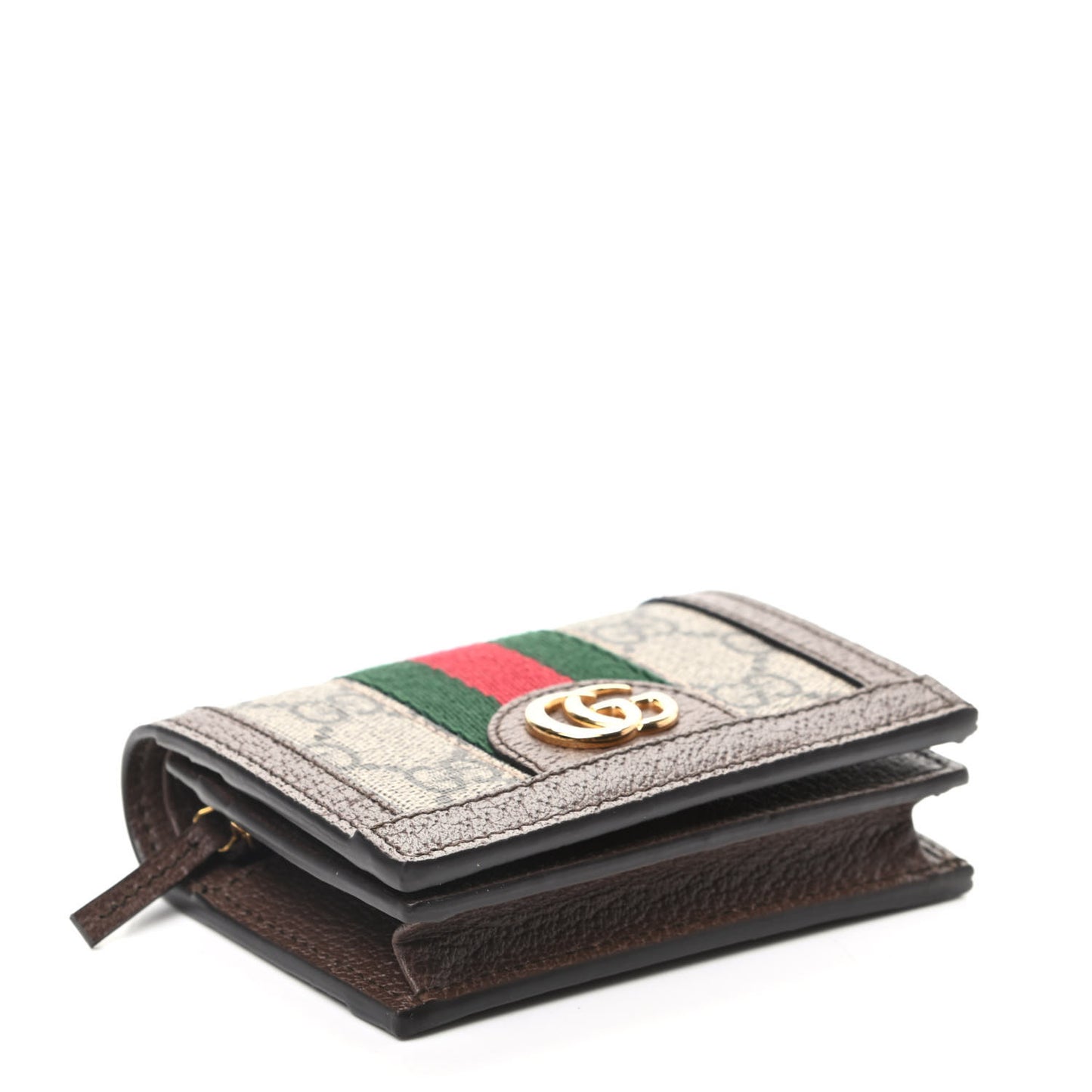 GG Supreme Monogram Web Ophidia Card Case Beige New Acero