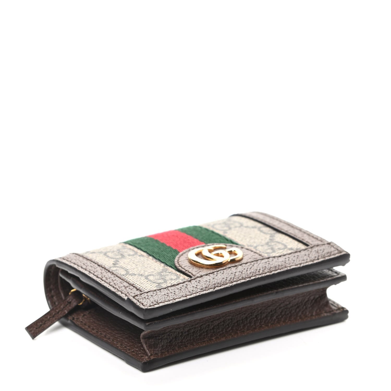 Gucci GG Supreme Monogram Web Ophidia Card Case Beige New Acero 4 of 8