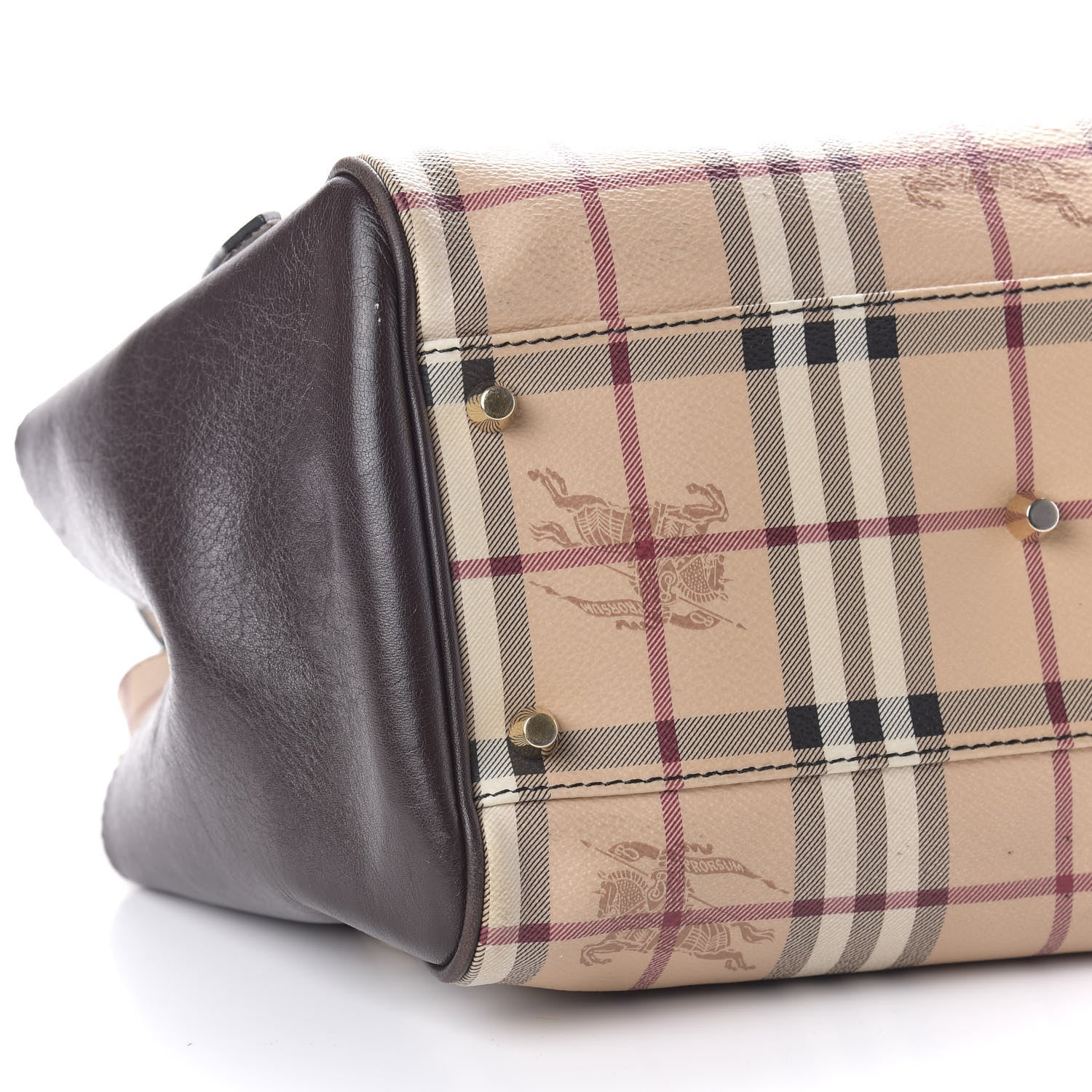 Burberry Haymarket Check Small Canterbury Tote Chocolate 8 of 9