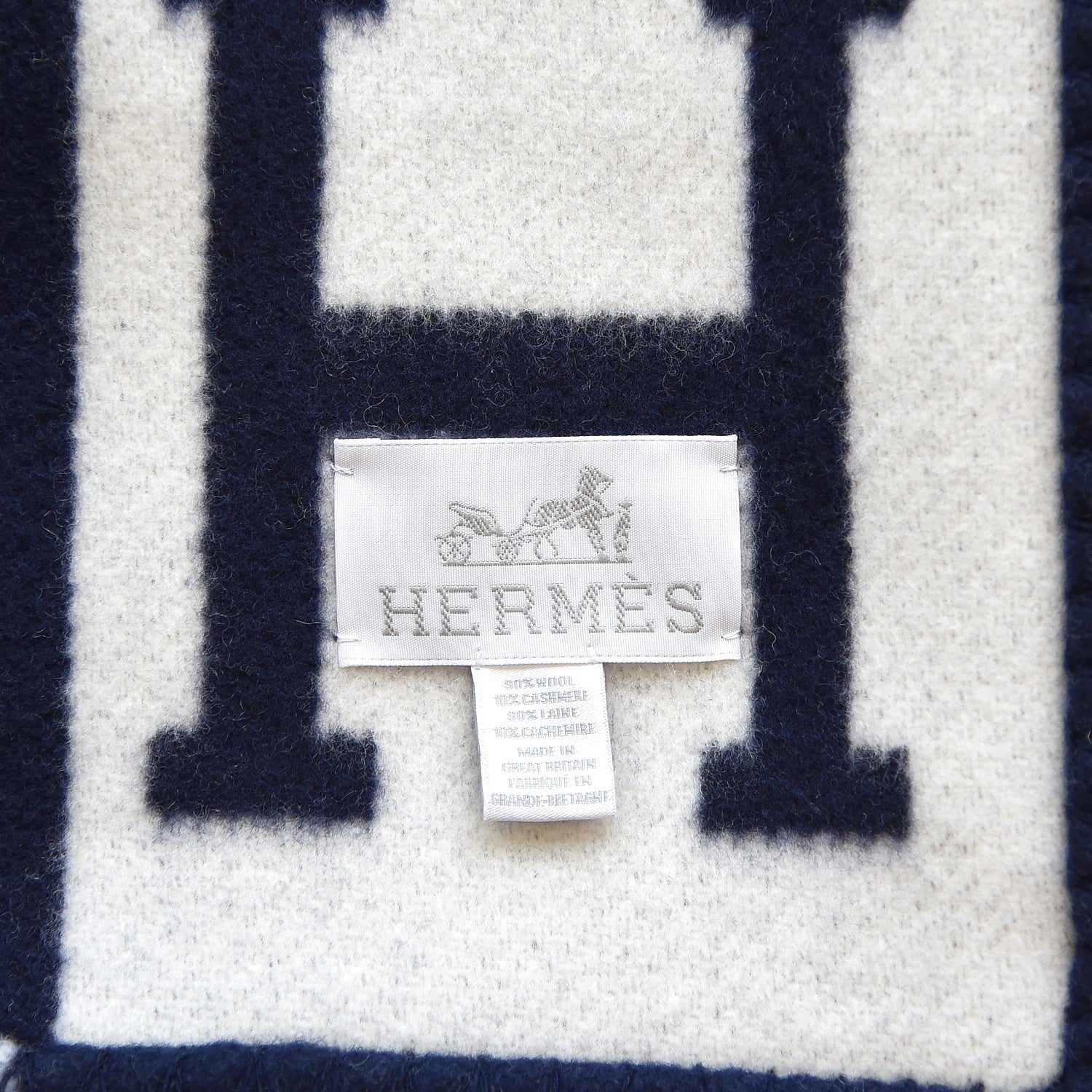 Hermes Wool Cashmere Avalon III Blanket Caban Ecru 4 of 4