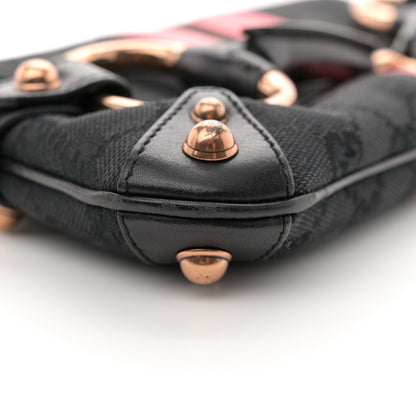 Gucci Monogram Horsebit Web Clutch Black 9 of 14