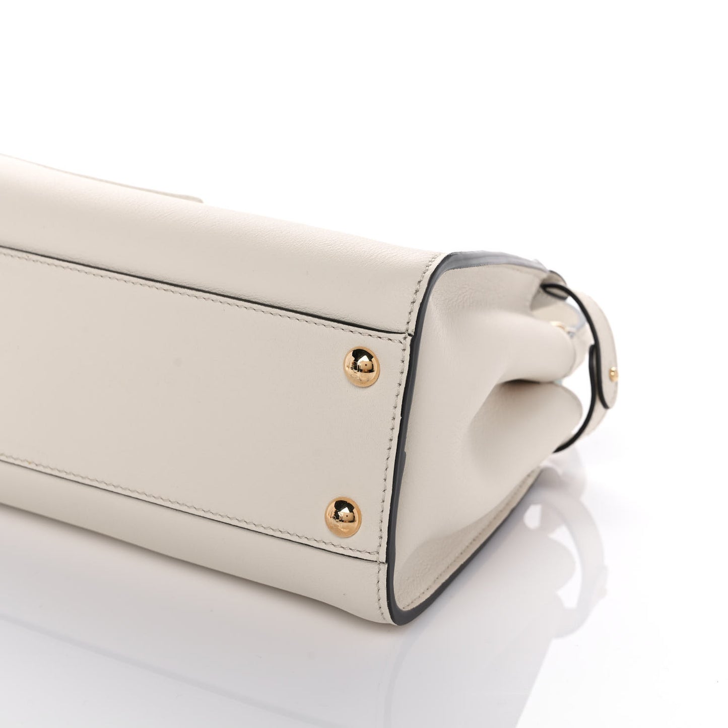 Vitello Seta Suede FF Mini Peekaboo Iconic Satchel Uovo Sigaro Marrone