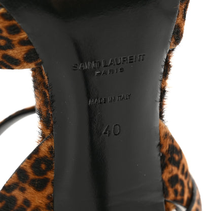 Saint Laurent Pony Hair Leopard Print Tribute 105 Sandals 40 Naturale 6 of 8