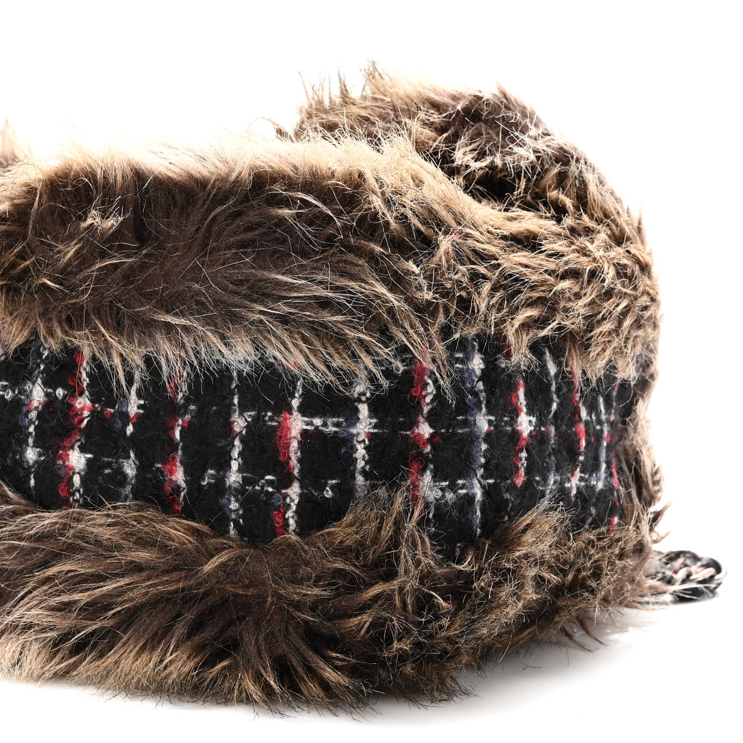 Chanel Tweed Arctic Fantasy Fur Flap Blue Red 10 of 10