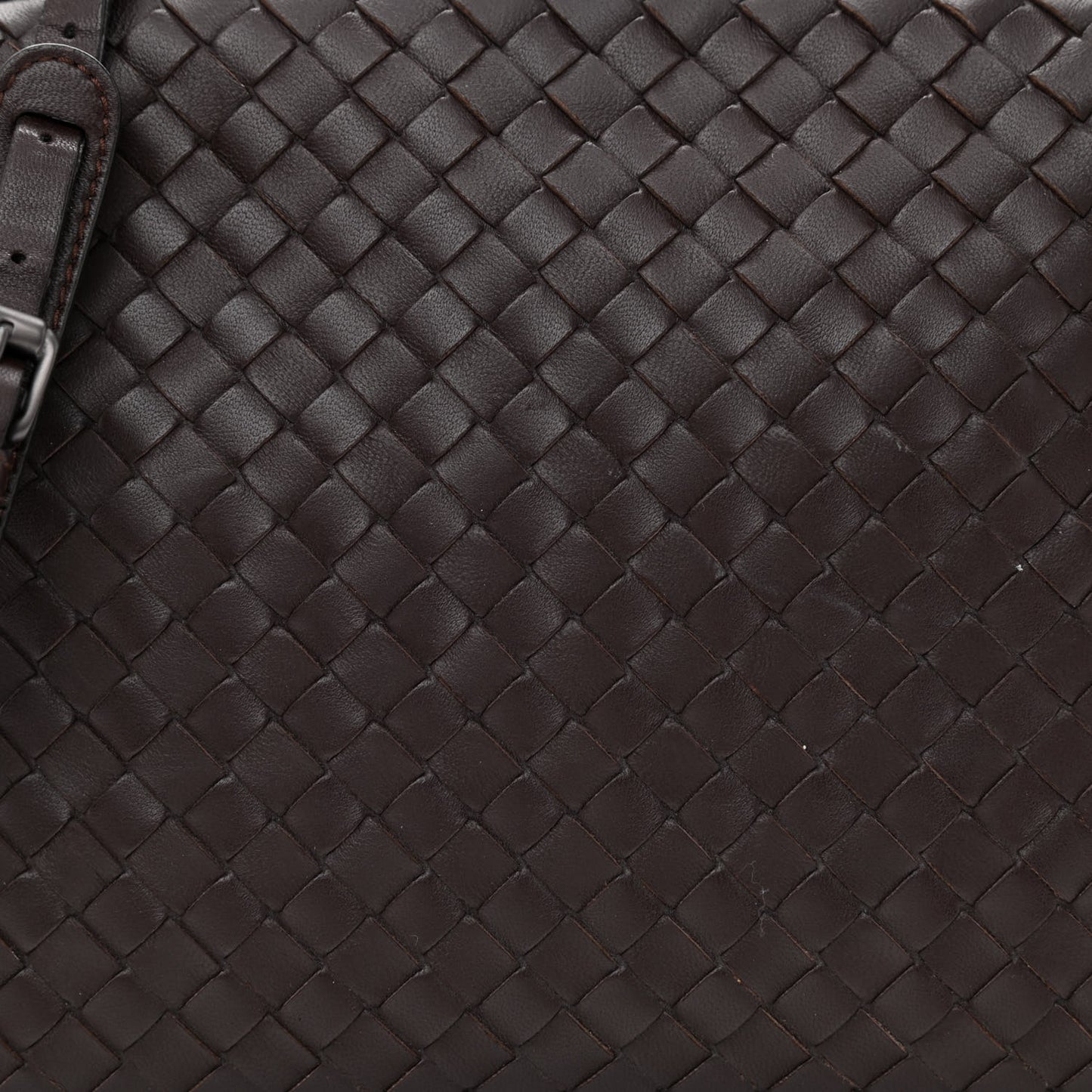 Nappa Intrecciato Nodini Crossbody Messenger Ebano