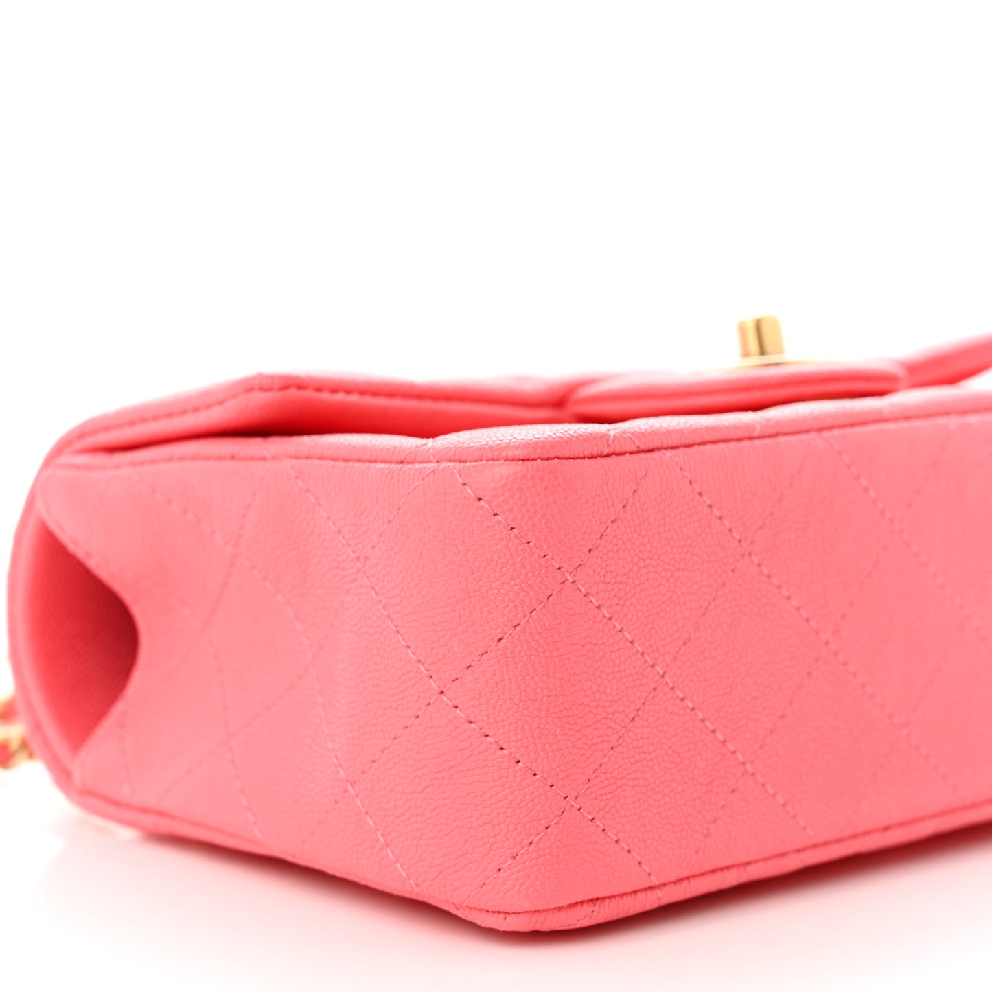 Caviar Quilted Mini Top Handle Rectangular Flap Pink