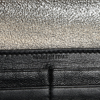 Saint Laurent Metallic Crackled Calfskin Matelasse Chevron Monogram Flap Wallet Gold 10 of 13