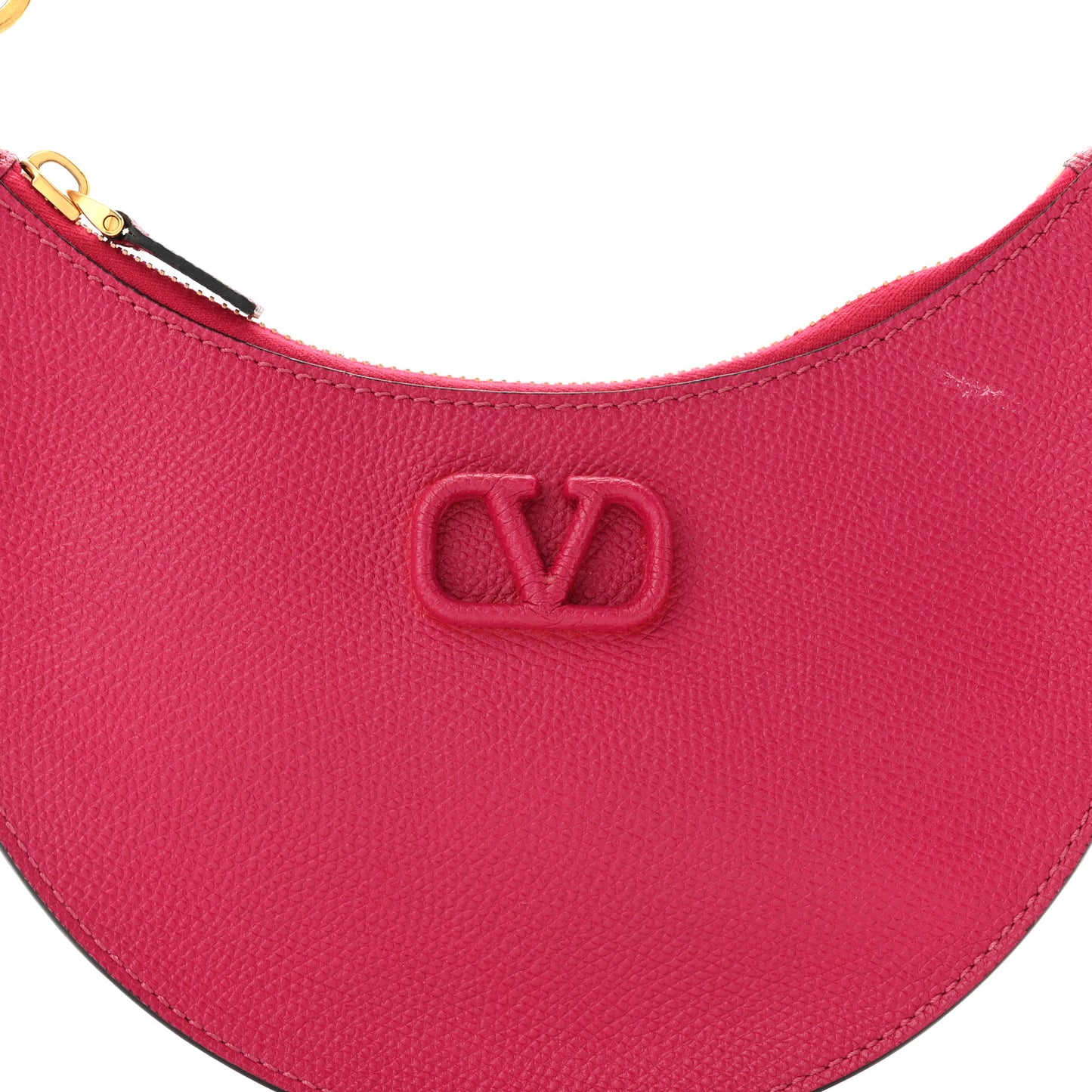 Grainy Calfskin Mini Vlogo Hobo Bag Blossom