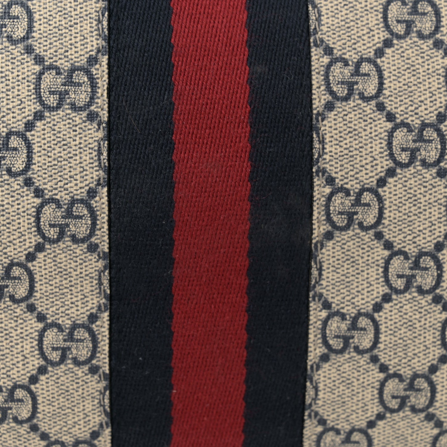 Gucci GG Supreme Monogram Textured Calfskin Web Medium Ophidia Shopping Tote Beige Blue 11 of 12