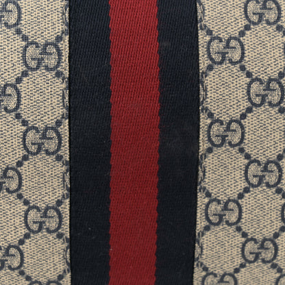 Gucci GG Supreme Monogram Textured Calfskin Web Medium Ophidia Shopping Tote Beige Blue 11 of 12