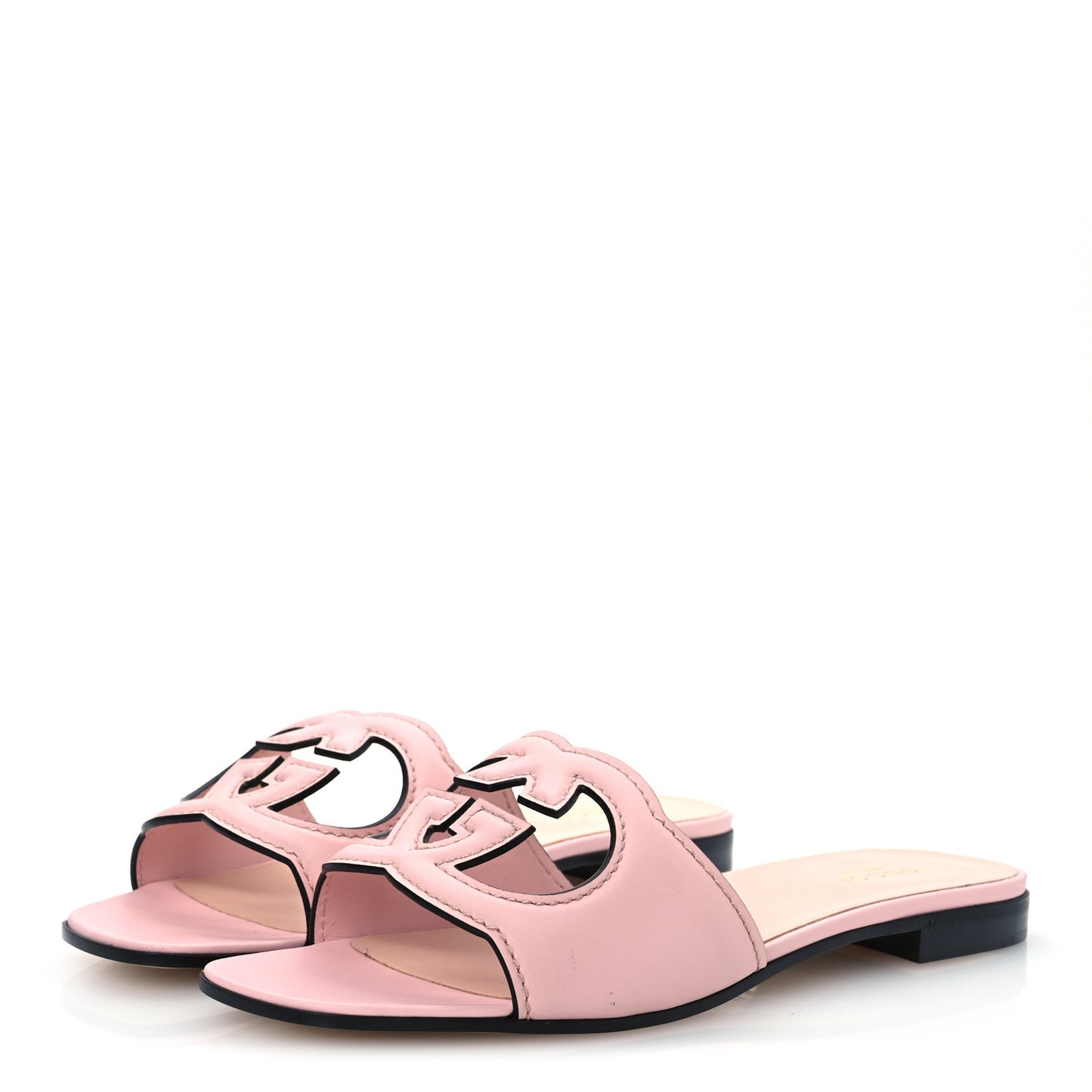 Cosmos Softy Calfskin Interlocking G Cut Out Slide Sandals 39 Candy Cotton