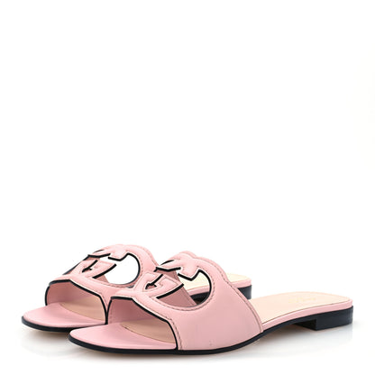 Gucci Cosmos Softy Calfskin Interlocking G Cut Out Slide Sandals 39 Candy Cotton 4 of 14