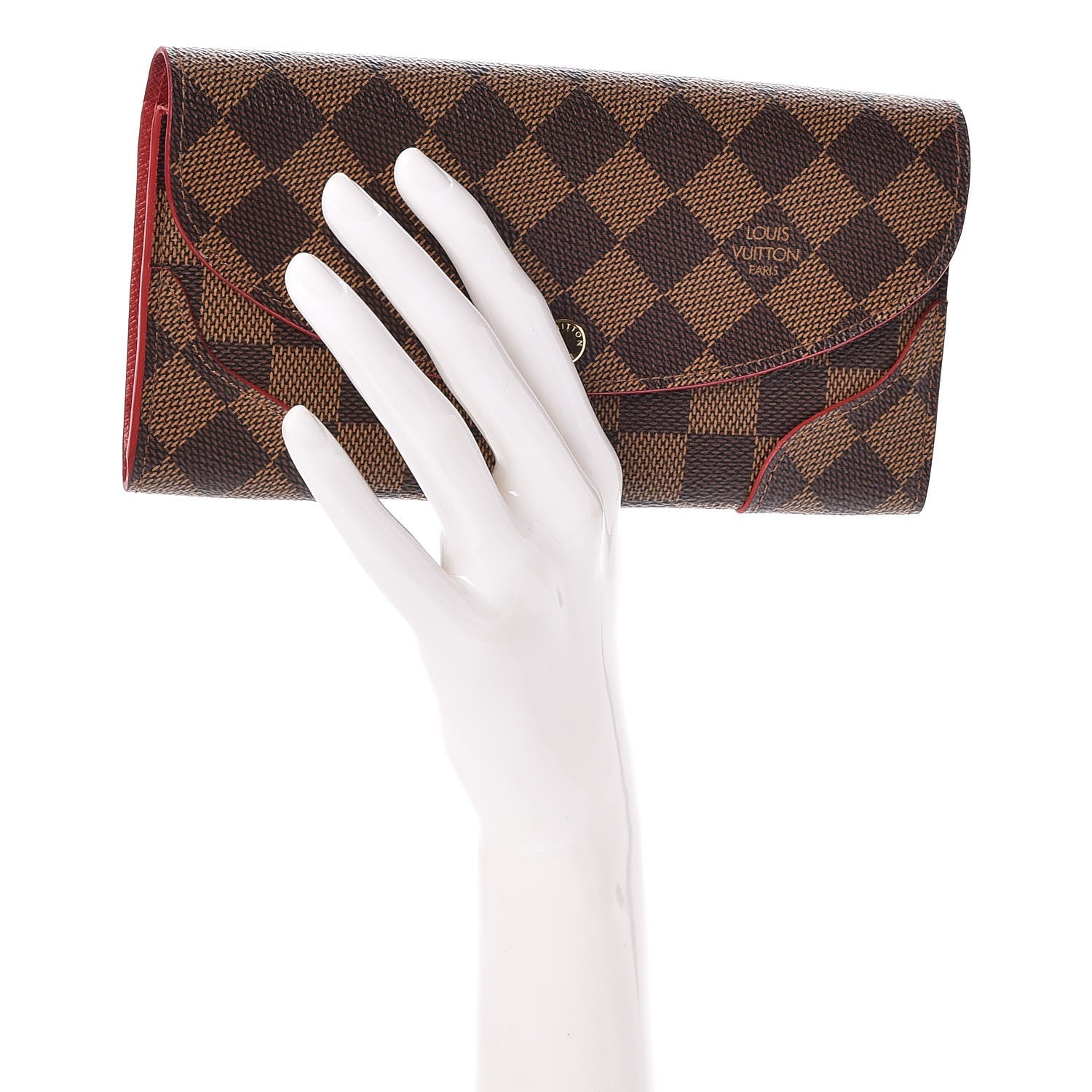 Louis Vuitton Damier Ebene Caissa Wallet Cherry 2 of 8