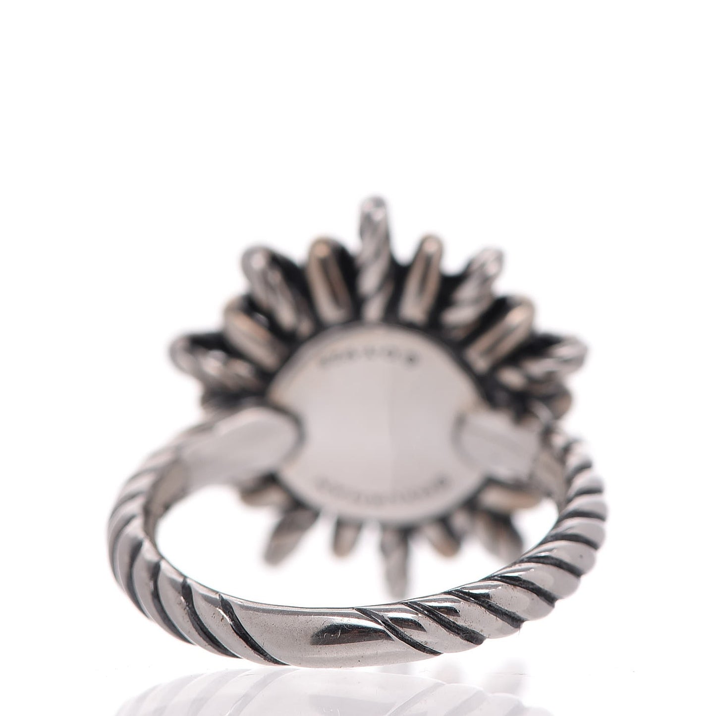 Sterling Silver Pearl 19mm Starburst Ring 49 5