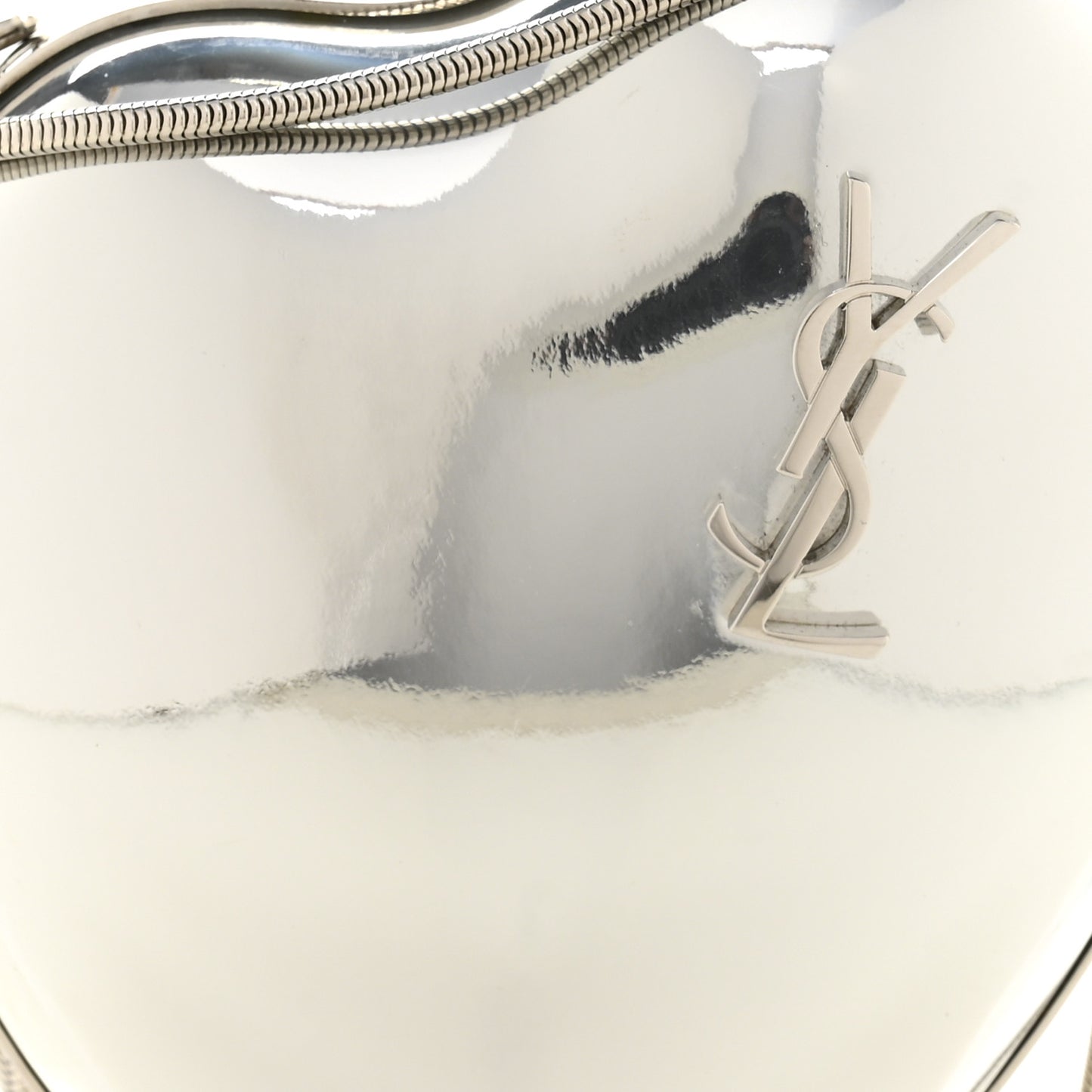 Heart Monogram Love Box Crossbody Silver